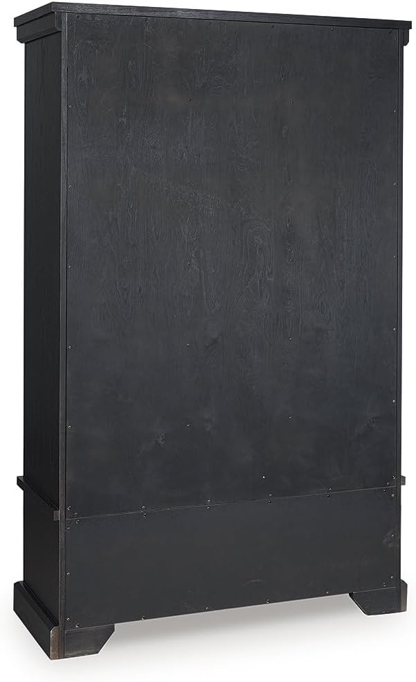 Classic Anti-Tipping Curio Cabinet – Elegant Display Case with Removable Shelf, Black 🖤✨ Perfect for Living Room & Home Décor