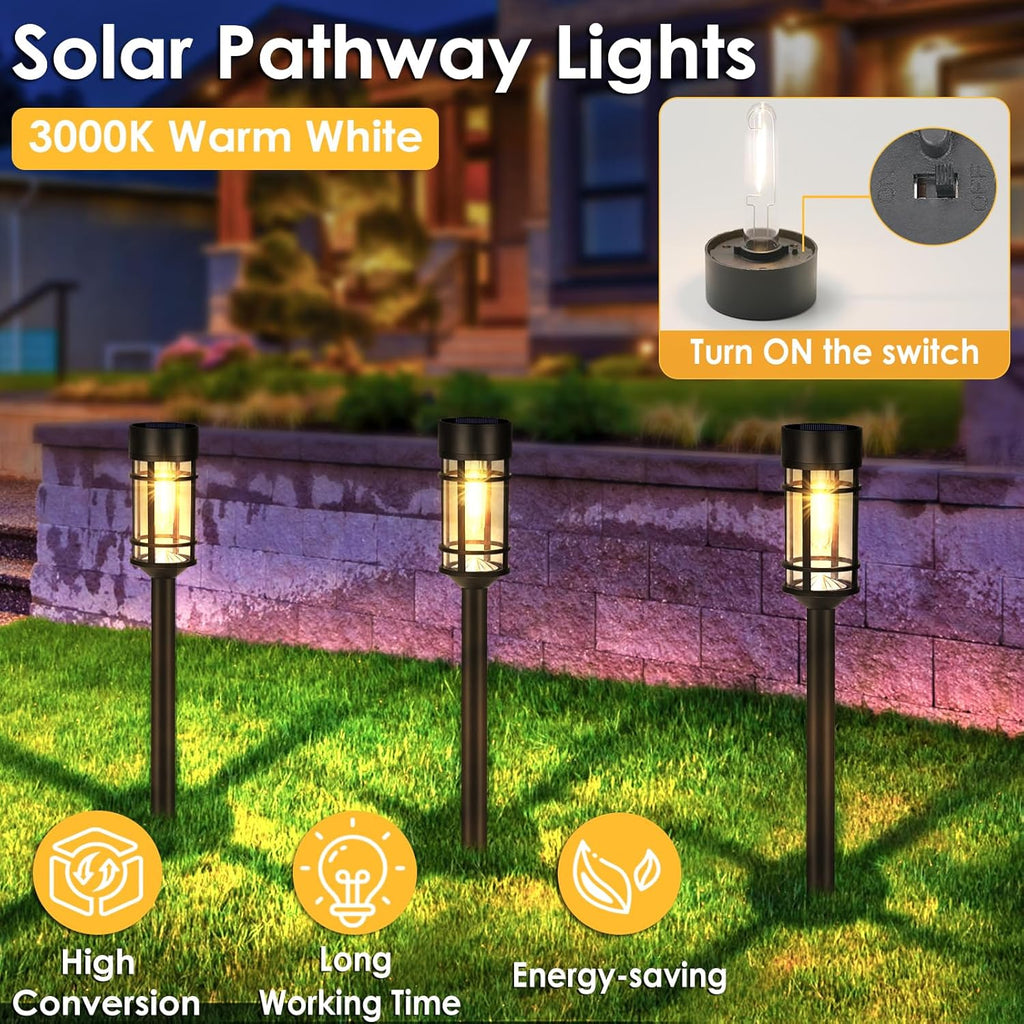 Solar Pathway Lights 🌞 8-Pack LED Outdoor Garden Lights – Waterproof Yard, Lawn & Driveway Lighting 🌿✨