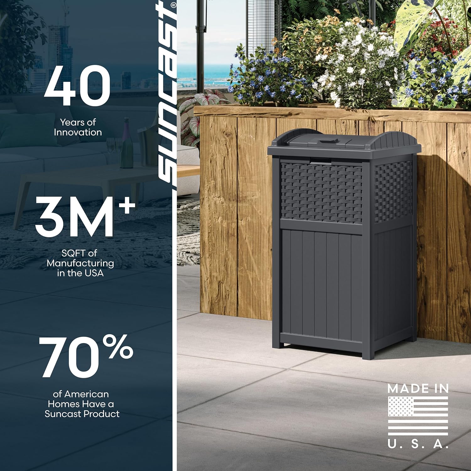 Outdoor Trash & Recycling Hideaway 🗑️ Durable Weather-Resistant Storage for Patio, Yard, Garden – Keep Garbage Neat & Hidden 🌿